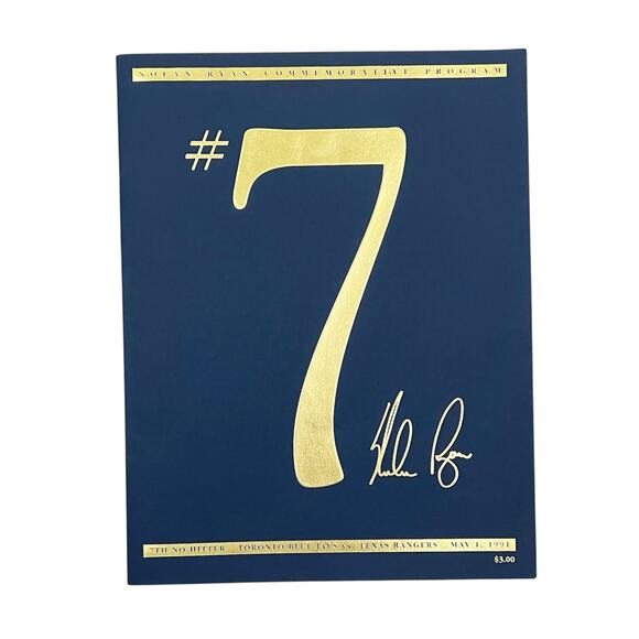 Vintage 1991 Collectible Nolan Ryan 7 No Hitters Commemorative Program - Picture 1 of 6